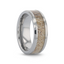 VENADO Beveled Tungsten Carbide Polished Men's Wedding Band with Variable Antler Inlay - 8mm