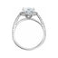 VIVIENNE Pavé Halo Four Prong Solitaire Lab Diamond Engagement Ring in 14K White Gold