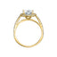 VIVIENNE Pavé Halo Four Prong Solitaire Lab Diamond Engagement Ring in 14K Yellow Gold