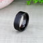 VULCAN Flat Black Tungsten Ring with Brushed Center & Polished Edges - 4mm - 12mm