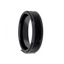 VESUVIUS Men’s Polished Black Ceramic Wedding Band with Black & Gray Lava Rock Stone Inlay & Polished Beveled Edges - 6mm & 8mm