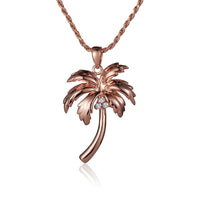 14K Rose Gold Palm Tree Pendant