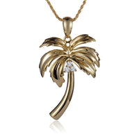 14K Yellow Gold Palm Tree Necklace