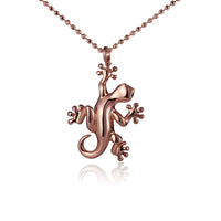 14K Rose Gold Gecko Pendant