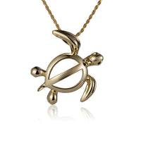 14K Gold Honu Pendant Yellow