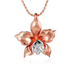 14K Rose Gold Orchid Pendant