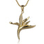 14K Yellow Gold Bird of Paradise Pendant