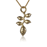 14K Yellow Gold Heliconia Pendant