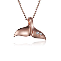 14K Rose Gold Whale Tail Pendant