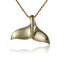 14K Yellow Gold Whale Tail Pendant