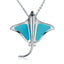 Sterling Silver Stingray Pendantwith Turquoise Inlay