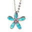 Sterling Silver Plumeria Pendantwith Larimar Inlay