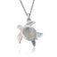 Sterling Silver Baby Turtle Necklace with White Mother of Pearl Inlay