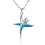 Sterling Silver Birds of Paradise Necklace with Opal Inlay