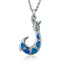 Sterling Silver Fish Hook Pendantwith Opal Inlay