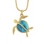 14K Yellow Gold Larimar Honu Pendant