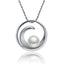 Circular Wave PendantWith White Pearl