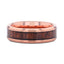 ALDER Rose Gold Plated Rose Wood Inlaid Tungsten Men's Wedding Band With Beveled Polished Edges - 8mm - Larson Jewelers