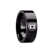 Thorsten Green Lantern Symbol Black Tungsten Engraved Ring Band - 2mm - 12mm - Larson Jewelers