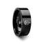 Punisher Symbol Super Hero Black Tungsten Engraved Ring Jewelry - 2mm - 12mm - Larson Jewelers