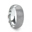 14k Fingerprint Ring White Gold Engraved Domed Brushed Band - 4mm - 8mm