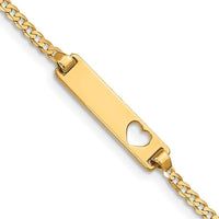 14k Cut-out Heart Curb Link ID Bracelet - Larson Jewelers