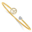 14k Two-tone Diamond Peace & Heart Cuff Bangle - Larson Jewelers