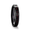 ANTONIUS Beveled Black Ceramic Ring with Black & Red Carbon Fiber - 4mm - 10mm - Larson Jewelers