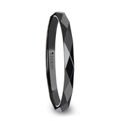 DRACO 288 Diamond Faceted Black Ceramic Ring - 2mm - 8mm - Larson Jewelers