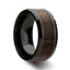 YUKON Beveled Black Ceramic Ring with Black Walnut Wood Inlay - 10mm - Larson Jewelers