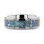 CALYPSO Tungsten Beveled Wedding Band with Chrysocolla Inlay - 8mm - Larson Jewelers