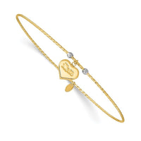 14K Two-tone Diamond-Cut Heart w/Mom Bangle - Larson Jewelers