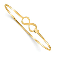 14K Brushed and Polished Infinity Heart Flexible Bangle - Larson Jewelers