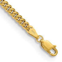 14K 8 inch 3.5mm Solid Miami Cuban Link with Lobster Clasp Bracelet