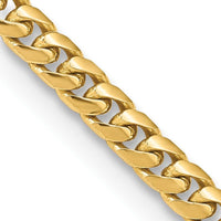 14K 4.3mm Solid Miami Cuban Link with Lobster Clasp Chain Necklace