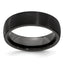 Edward Mirell Titanium Black Ti Domed Textured Lines 6mm Band - Larson Jewelers