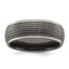 Edward Mirell Titanium Black Ti Grooved Step Edge 8mm Band - Larson Jewelers