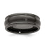 Edward Mirell Titanium Black Ti Triple Domed Grooved Edges 8mm Band - Larson Jewelers