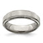 Edward Mirell Titanium Brushed & Polished Beveled 6mm Band - Larson Jewelers