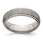 Edward Mirell Titanium Polished Textured Domed 6mm Band - Larson Jewelers