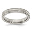 Edward Mirell Titanium Brushed & Polished Tri Dome Milgrain 4mm Band - Larson Jewelers