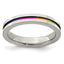 Edward Mirell Gray Titanium Rainbow Anodized Grooved Flat 4mm Band - Larson Jewelers