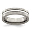 Edward Mirell Titanium Brushed&Polished w/Sterling Silver 6mm Band - Larson Jewelers