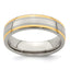 Edward Mirell Titanium & 14K Yellow Edge Polished 6mm Band - Larson Jewelers