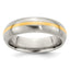 Edward Mirell Titanium and 14K Yellow Gold Stripe Brushed 6mm Band - Larson Jewelers