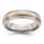 Edward Mirell Titanium&14k Rose Gold Brushed & Polished 6mm Band - Larson Jewelers