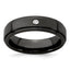 Edward Mirell Black Ti .03ct Dia w/ Sterling Silver Bezel 6mm Band - Larson Jewelers