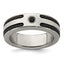 Edward Mirell Titanium Spinel w/Argentium Silver Bezel & Cable 7mm Ring - Larson Jewelers