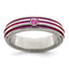 Edward Mirell Titanium Trpl Groove Pink Anodized & Pink Sapphire Ring - Larson Jewelers