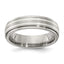 Edward Mirell Gray Ti with Sterling Silver Double Inlay 6mm Band - Larson Jewelers